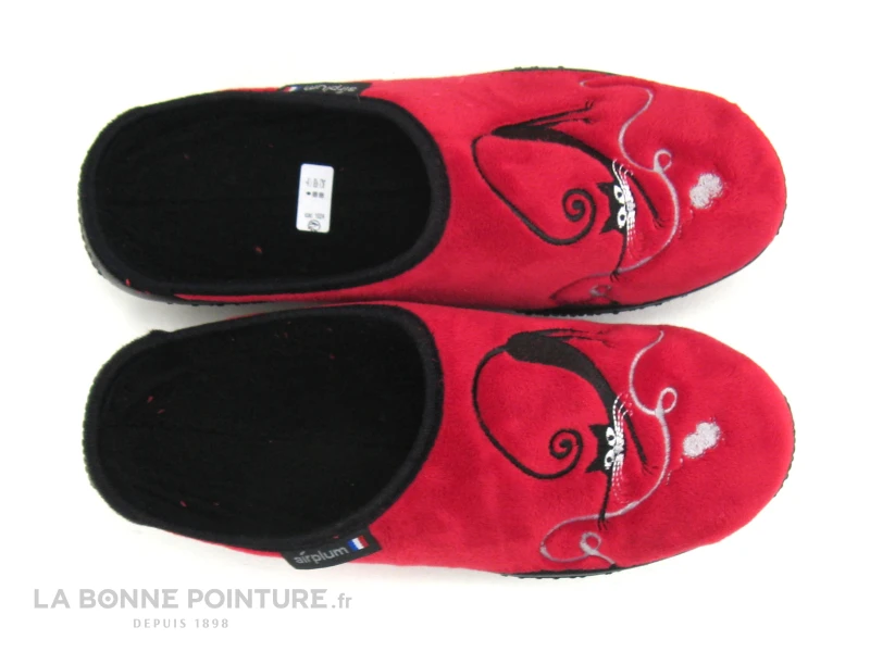 AirPlum BOOGY Rouge - Chat Noir - Pantoufle Femme – Image 3