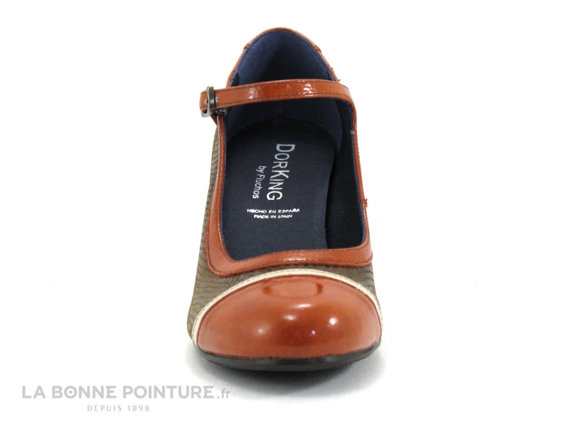 Dorking RODIN D8669 Orange Et Marron - Escarpin Avec Bride – Image 2
