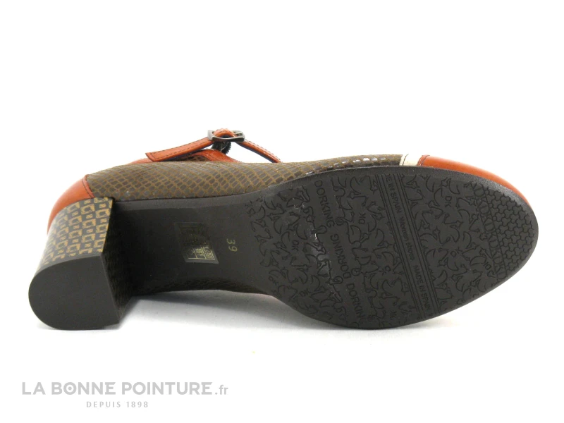 Dorking RODIN D8669 Orange Et Marron - Escarpin Avec Bride – Image 7