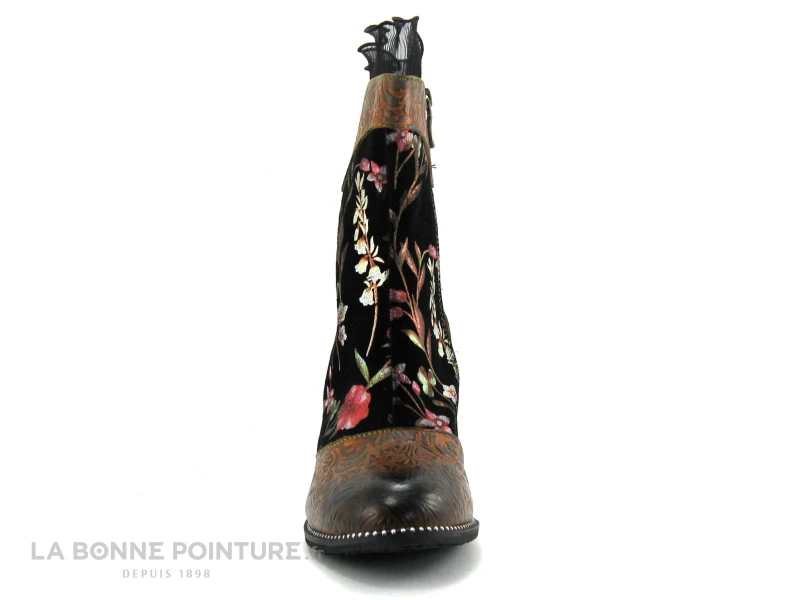 Laura Vita LEDAO 01 Wine - Bottine Femme Avec Fleurs - Talon Haut – Image 2