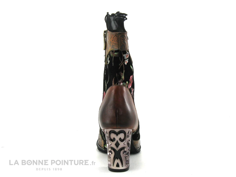 Laura Vita LEDAO 01 Wine - Bottine Femme Avec Fleurs - Talon Haut – Image 4