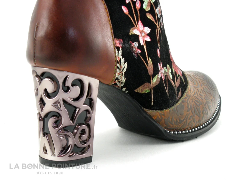Laura Vita LEDAO 01 Wine - Bottine Femme Avec Fleurs - Talon Haut – Image 5