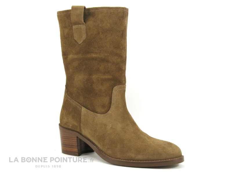 Patricia Miller 5152FR Sade Taupe - Botte Cuir Velours Marron – Image 5