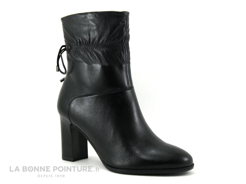 Tamaris 1-25368-27 Black Leather - Bottine Ă Talon Haut Cuir Noir