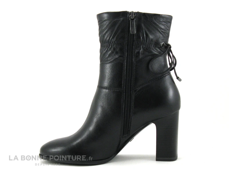 Tamaris 1-25368-27 Black Leather - Bottine à Talon Haut Cuir Noir – Image 3