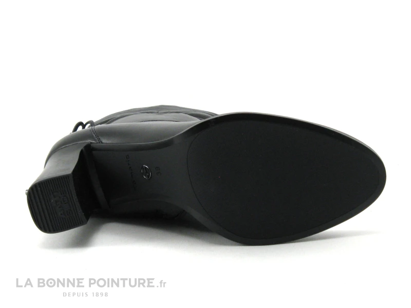 Tamaris 1-25368-27 Black Leather - Bottine à Talon Haut Cuir Noir – Image 6