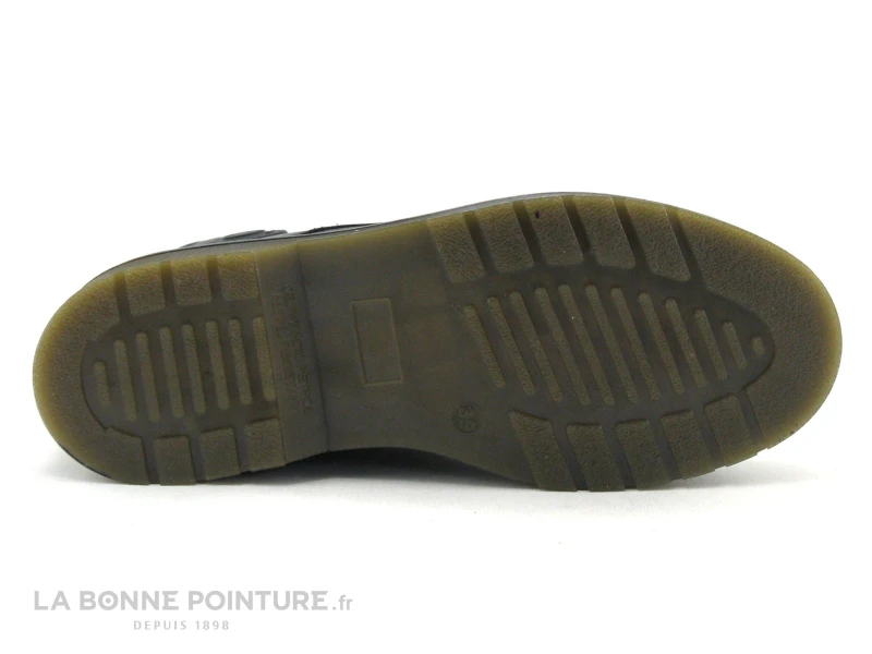 Morans SALBAIN Noir - Boots Femme Cuir Noir Avec Lacet Et Zip – Image 7