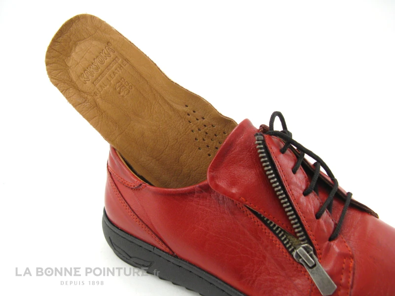 Karyoka DETOUR Rouge - Chaussure Basse Femme Avec Zip – Image 5