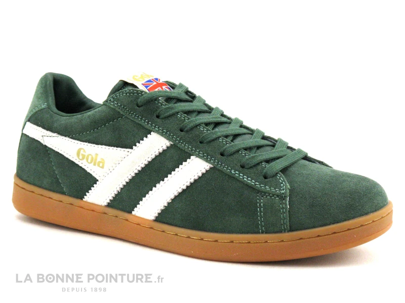Gola EQUIPE Suede CMA495NA- Evergreen Off White Gum - Basket Homme