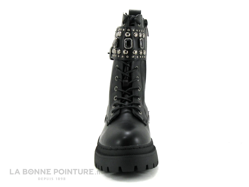 The Divine Factory HX4703 Noir - Bottine Rangers - Laniere Avec Clous Et Perles – Image 2