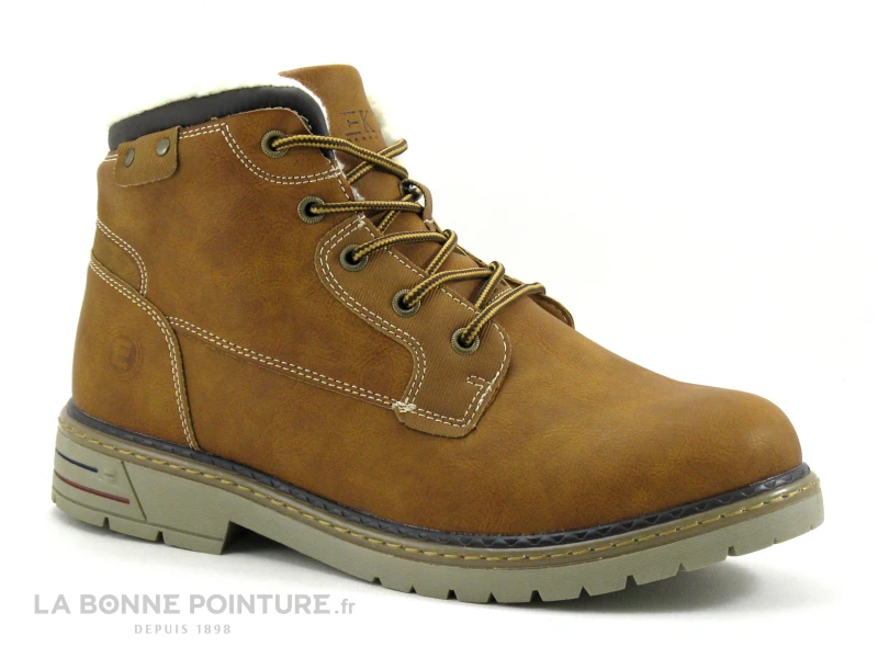 Ektic GALIUM Camel - Bottillon Fourre Homme Avec Zip