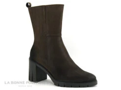 Marco Tozzi 2-25471-29 Marron Cafe - Bottine Talon Haut Et Large