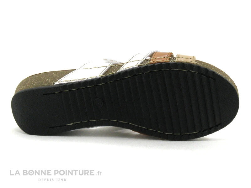 Fly Flot FLAMINGO Blanc Marron Beige - Mule Talon Compense – Image 4