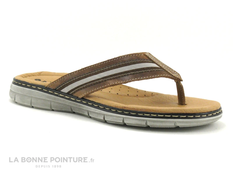 Orland 2042 Camel - Tong Homme Cuir Marron – Image 5