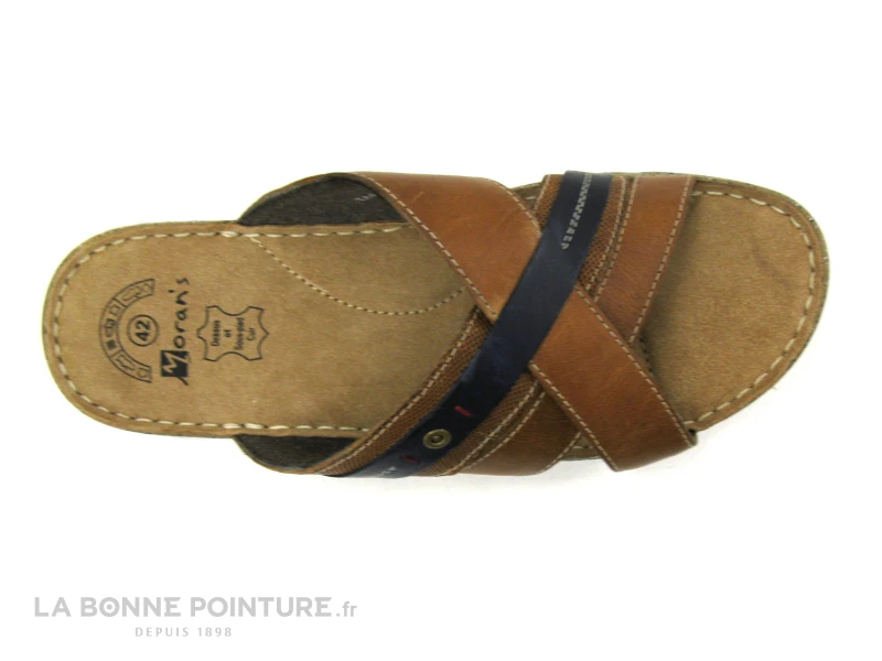 Morans TAFIL Marron - Marine - Bride Croisees - Mule Homme – Image 3