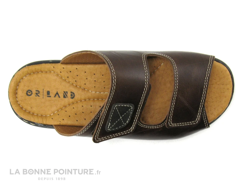 Orland 2050 Marron - Mule Homme En Cuir - Brides Velcro – Image 3