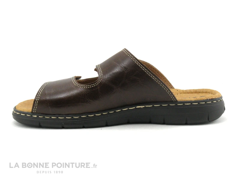 Orland 2050 Marron - Mule Homme En Cuir - Brides Velcro – Image 2