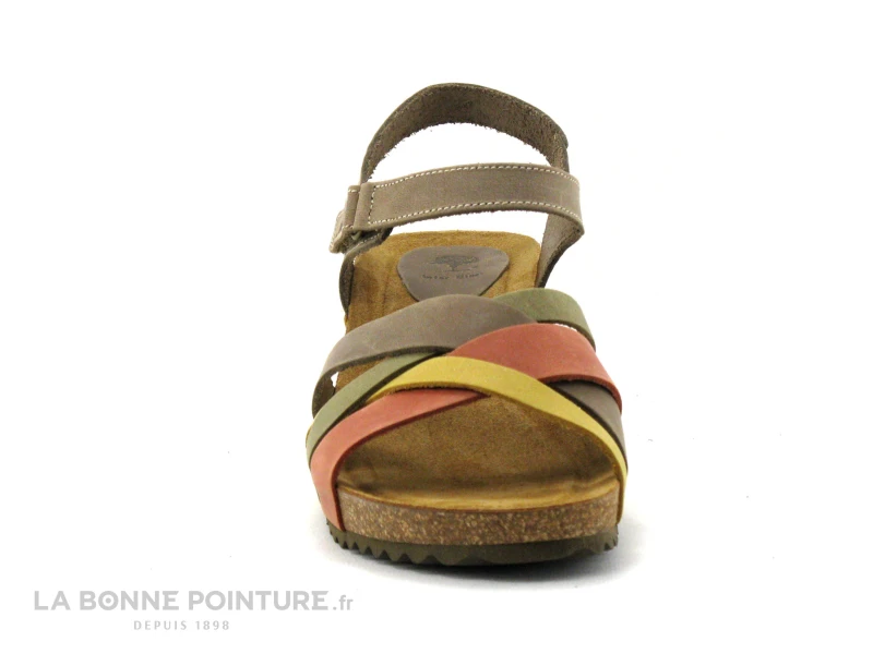 Inter Bios 5637 Kaki Moutarde Orange - Sandale Compensee Femme – Image 2