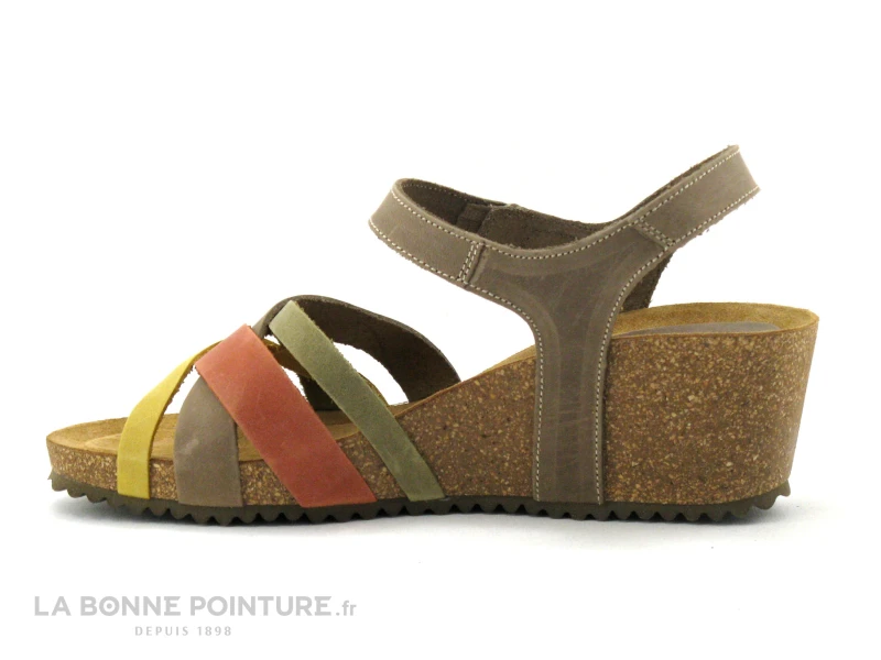 Inter Bios 5637 Kaki Moutarde Orange - Sandale Compensee Femme – Image 3