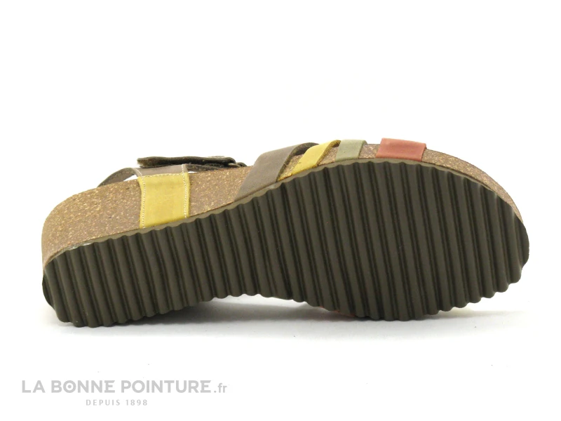 Inter Bios 5637 Kaki Moutarde Orange - Sandale Compensee Femme – Image 7