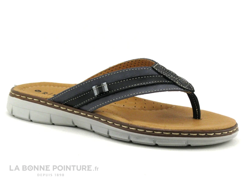 Orland 23018 Gris Noir - Tong Homme En Cuir – Image 5