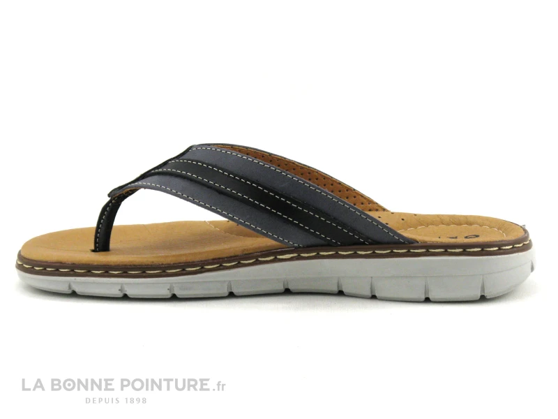 Orland 23018 Gris Noir - Tong Homme En Cuir – Image 3