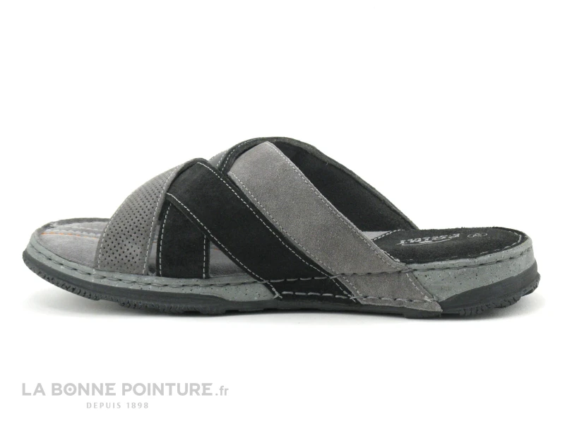 Point D Orgues TEJHO DECOT Noir Gris - Mule Cuir Homme – Image 3