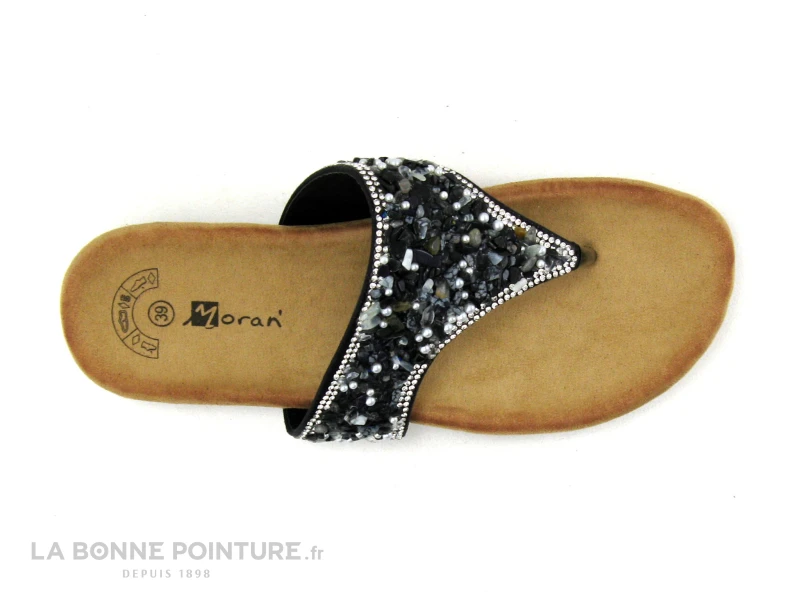 Morans KIELLA Noir - Tong Femme Large Bride Avec Avec Perles – Image 3